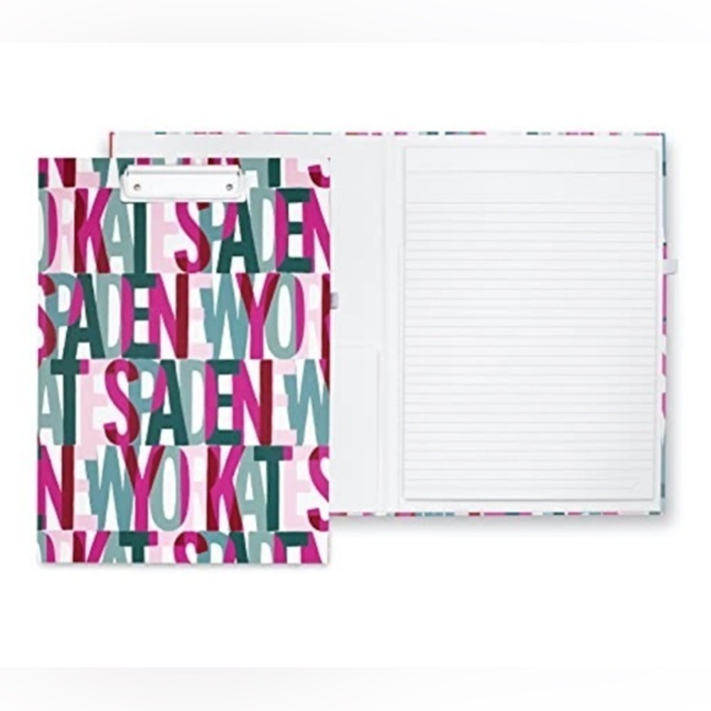 Kate Spade New York Clipboard Folio with Low Profile Clip, Layered Logo